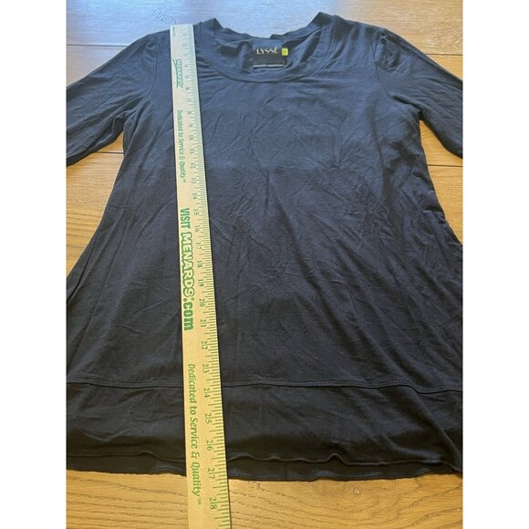 Lysse Top Womens‎ Size Small Black Scoop Neck Drape Long Sleeve Pullover Tunic - Picture 4 of 11